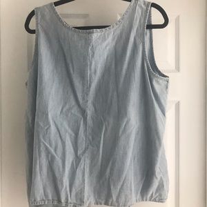 Chambray open back top